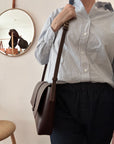 Leather shoulder bag: MARIE (dark brown)