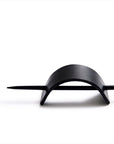 LEATHER & HORN HAIR PIN: ARC (BLACK)