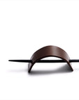 LEATHER & HORN HAIR PIN: ARC (DARK BROWN)