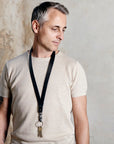Leather keyring: CARLO long (black)