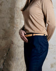 Plaited leather belt: HELLE (natural)