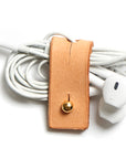 Leather cable organizer: CHARLIE (natural) 3 pack