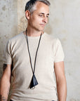 Leather key lanyard: CHRISSY (black)