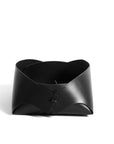 Leather basket: FOLD - large (black)