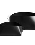 Leather basket: FOLD - large (black)