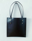 Leather tote: HEBERT kvadrat (black)