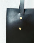 Leather tote: HEBERT kvadrat (black)