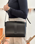 Leather shoulder bag: MARIE (black)