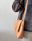 Leather shoulder bag: MARIE (natural)