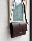 Leather shoulder bag: MARIE (dark brown)