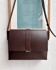 Leather shoulder bag: MARIE (dark brown)