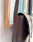Leather shoulder bag: MARIE (dark brown)