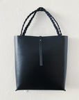 Leather tote & shoulder bag : MIMI (black)