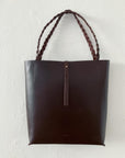 Leather tote & shoulder bag : MIMI (dark brown)