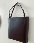 Leather tote & shoulder bag : MIMI (dark brown)