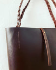 Leather tote & shoulder bag : MIMI (dark brown)