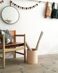 Leather paper basket: PLACE (natural)