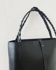 Leather tote & shoulder bag : MIMI (black)