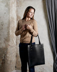 Leather tote: HEBERT (black)