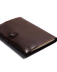 LEATHER A5 NOTEBOOK COVER: NOTE (DARK BROWN)
