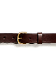 Plaited leather belt: HELLE (dark brown)