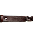 Plaited leather belt: HELLE (dark brown)