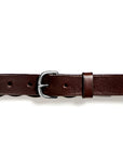Plaited leather belt: HELLE (dark brown)