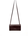 Leather clutch & shoulder bag: RIGMOR MINI (dark brown)