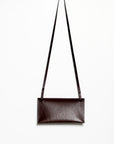 Leather clutch & shoulder bag: RIGMOR MINI (dark brown)