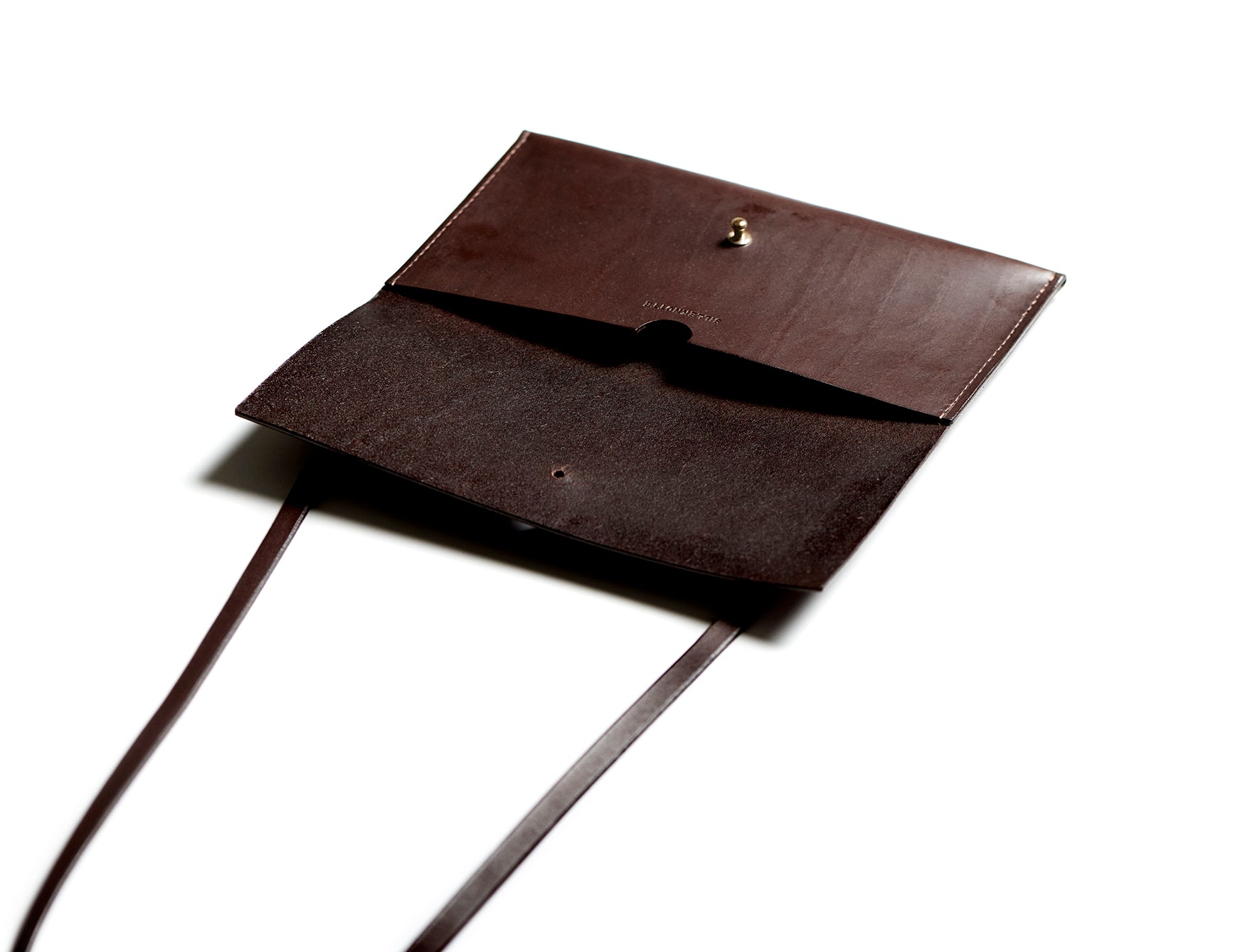 Leather clutch &amp; shoulder bag: RIGMOR MINI (dark brown)