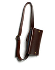 Leather bumbag: RIGMOR DOUBLE (dark brown)