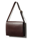 Leather messenger bag: NORD (dark brown)