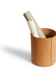 Leather paper basket: PLACE (natural)