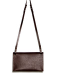 Leather shoulder bag: RIGMOR MEGA (dark brown)